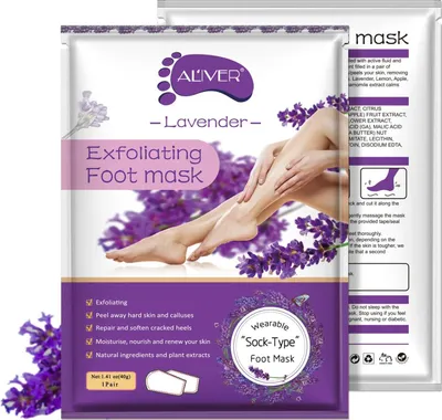 Obrázok produktu pre Exfoliačná levandulová maska na nohy Aliver - 1 pár