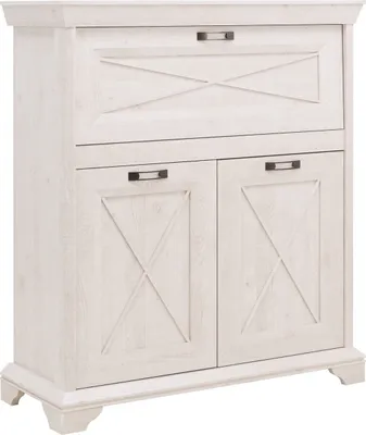 Produktbild von Furniture24 Kommode Kashmir KSMK43 Barschrank Highboard Barkommode Pinie Weiß 2 Türen 1 Klappe