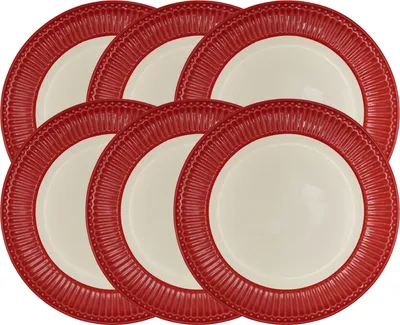 Produktbild von Greengate Alice Speiseteller red 26,5 cm Set6