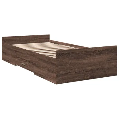 Produktbild von Bettgestell mit Schubladen Braun Eichen-Optik 75x190 cm