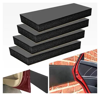 Produktbild von Wandschutz für Garagen, 4 Stück Selbstklebender Kantenschutz aus Schaumstoff 30 x 10 x 3 cm, Schutz für Autotüren in Garagen und Carports (Schwarz)