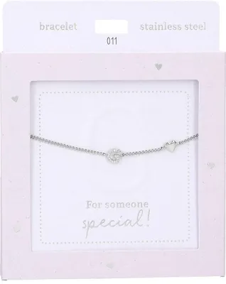 Imagen del producto de Pulsera Depesche, plata, con dije en forma de corazón y la letra "G", joyería para mujer