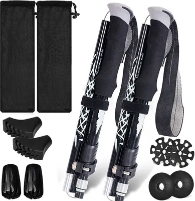 Produktbild von iceagle Wanderstöcke Wanderstöcke für Damen & Herren/einklappbarer dreiteiliger Wanderstock