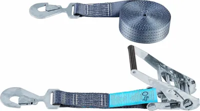 Productafbeelding van Sjorband 8 m x 50 mm - 43000 kg - Met Spanratel en Karabijnhaak - Ladingbeveiliging