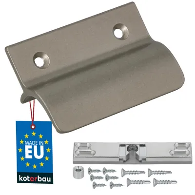 Produktbild von KOTARBAU® Balkontürgriff außen Balkontür Schnäpper Terrassentürgriff mit Steg & Schnäpper Fenstergriff zum Aufschrauben Aluminium Silber