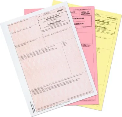 Produktbild von mashpaper Ursprungszeugnis Formular Vordruck 50 Stück für Laser- und Inkjetdrucker / 11734