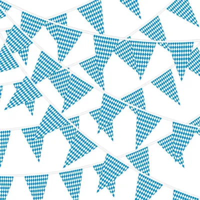 Produktbild von Wimpelkette 40m blau/weiß Polyester 80 Fahnen 20x30cm