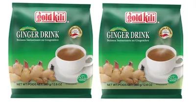 Produktbild von [ 2x 360g ] Gold Kili Instant Ingwergetränk Großpackung | insgesamt 40 Portionen á 18g | Ginger Drink