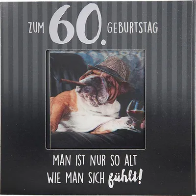 Produktbild von 3D Klappkarte mit Musik und Licht Motiv 8 - Zum 60. Geburtstag Man ist nur so alt... - 3 LR54/L1130 Alkali-Mangan Batterien enthalten - Depesche