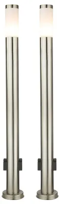 Produktbild von 2er Set Stehleuchten, Steckdose, Edelstahl, H 110 cm