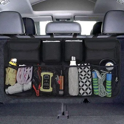 Obrázek produktu pro Organizér do kufru auta Organizér do kufru s voděodolnými kapsami pro SUV Pružná struktura, černá