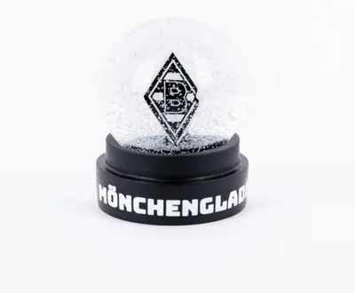 Schneekugel mit Clublogo, 6,5 x 6,5 x 8 cm, Glas/Polyharz