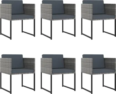 Produktbild von vidaXL 11-tlg. Garten-Essgruppe mit Kissen Poly Rattan Grau