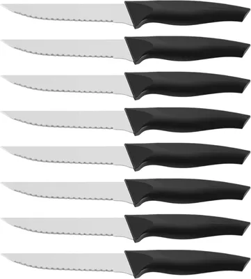 Produktbild von Steakmesser Steakmesser-Set, 8-teilig, scharfe Steakmesser mit Wellenschliff, Steakmesser aus Edelstahl, Pizzamesser, Tischmesser, Steakmesse