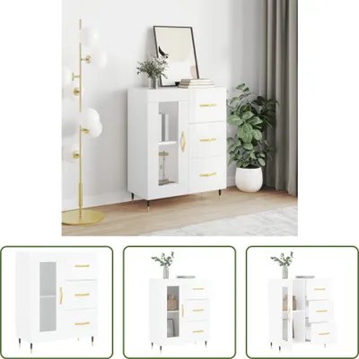 Produktbild von The Living Store Sideboard Hochglanz-Weiß 69,5x34x90 cm Holzwerkstoff