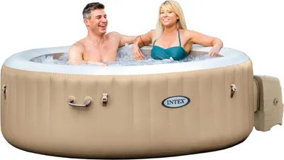 Produktbild von INTEX 28426 - Whirlpool - PureSPA »Bubble« (rund, sahara tan, Ø196 außen/Ø145cm innen) x 71cm hoch für 4 Personen