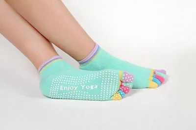 Produktbild von Go Go Gadget – Yoga-Zehensocken, hellblau, Zehenpantoffeln, Tanz, Pilates, bunt