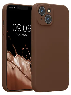 Produktbild von kwmobile Silikon Case für Apple iPhone 14 Hülle - Soft gummierte Handyhülle, Schutzhülle Cover in Chocolate