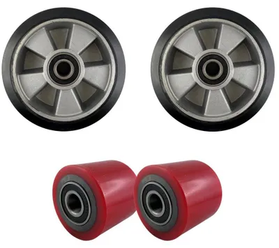 Produktbild von Hubwagen Räder & Rollen Satz Gummi/Polyurethan Single 2 Räder 2 Rollen