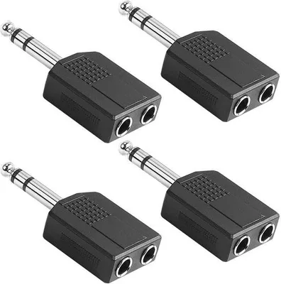 Zdjęcie produktu dla Elektryczny adapter przejściowy do gitar, z wtykiem męskim na żeński – zestaw 4 sztuk