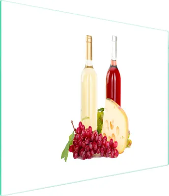 Produktbild von Glasschneidebrett mit Weinmotiv, 52x30 cm – hygienisch und leicht zu reinigen