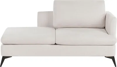 Produktbild von BELIANI Chaiselongue Hellbeige aus Stoff Rechtsseitig mit Kissen Metallbeinen Gepolstert Elegant Klassisch Modern Récamiere Wohnzimmermöbel