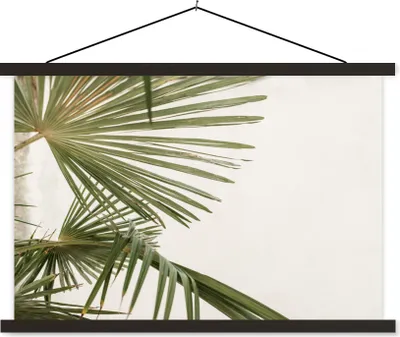 Produktbild von MuchoWow® Textilposter Palme - Blätter - Grün 120x80 cm mit schwarzem Rahmen - Wanddeko