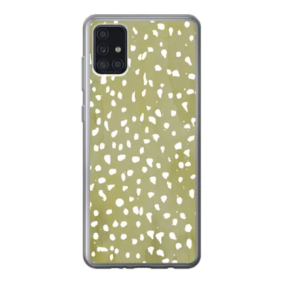 Produktbild von MuchoWow® Handyhülle Schutzhülle Hülle für Samsung Galaxy A52 5G Polka dots - Weiß - Grün Silikon Softcase Handy Hülle - Umschlag
