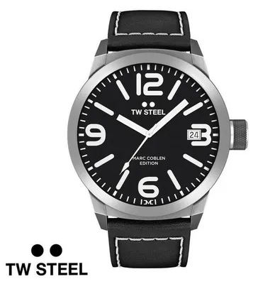 Productafbeelding van TW Steel herenhorloge, polshorloge, Marc Coblen editie, modelnummer TWMC54, met leren band