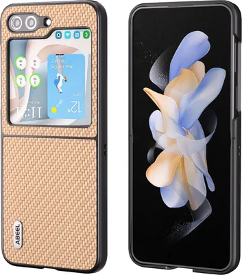 Produktbild von Für Samsung Galaxy Z Flip5 5G Carbon Textur Handy Schutz Hülle Cover Gelb