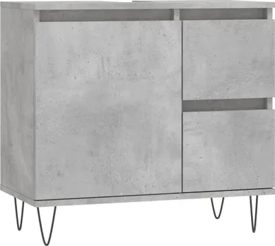 Image de vidaXL Armoire de salle de bain gris béton 65x33x60 cm Bois composite