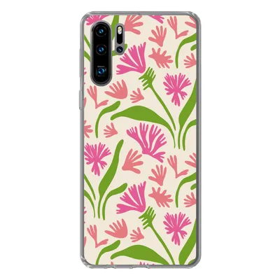 Produktbild von MuchoWow® Handyhülle Schutzhülle Hülle für Huawei P30 Pro Blume - Muster - Blatt Silikon Softcase Handy Hülle - Schutzdeckel