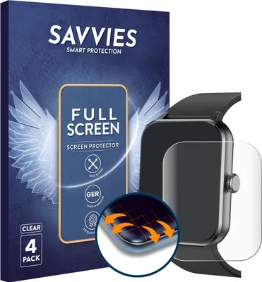 Produktbild von 4x Savvies Fullscreen Schutzfolie für Blackview R50 / R30 / R30 Pro Displayschutz Folie Fullcover Klar Transparent
