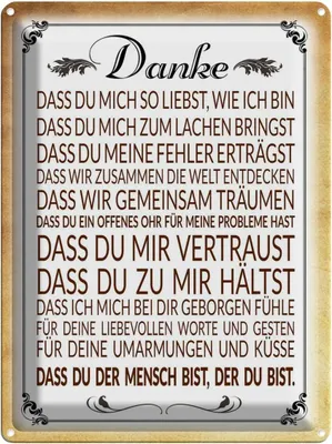 Produktbild von vianmo Blechschild 40x30 cm Danke dass du bist der Spruch Zitat