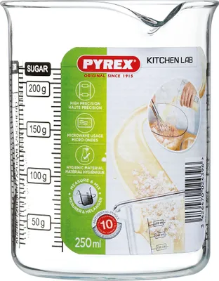 Produktbild von PYREX Messbecher, Inhalt: 0,25 Liter, Höhe: 90 mm, ø: 70 mm