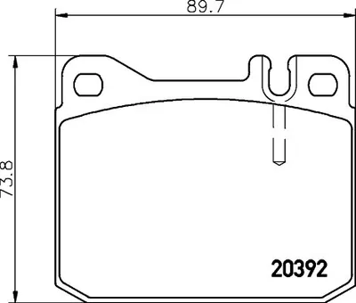 Produktbild von HELLA Bremsbeläge Satz Vorne Bremsklötze passend für MERCEDES-BENZ Stufenheck (W123) 8DB 355 017-461