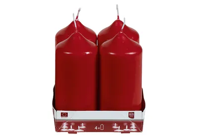 Image de Bougie pilier 11cm Ø5cm bordeaux 4 packs