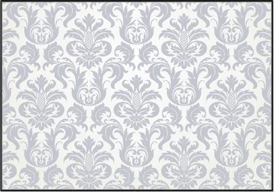 Produktbild von Wallario Wandbild Königliche Schnörkelei in weiß und blaugrau, Größe: 70,30 x 100,30 cm, Poster mit schwarzem Aluminiumrahmen