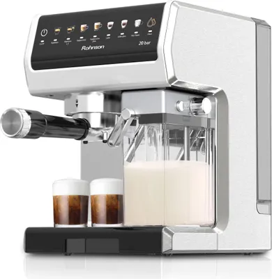 Produktbild von Hebelkaffeemaschine R-98080, 20 bar, 1,6 L Wassertank, Milchsystem, Touch-Bedienfeld