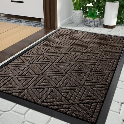 Image de Paillasson pour l'extérieur, résistant, imperméable, 75 x 43 cm, couleur marron