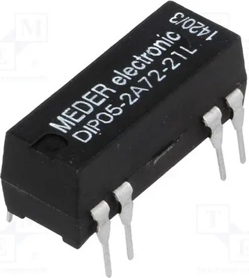 Produktbild von 1x Relais: Reed USpule : 5VDC  1A max.200VDC  max.200VAC DIP05-2A72-21L Elektromag