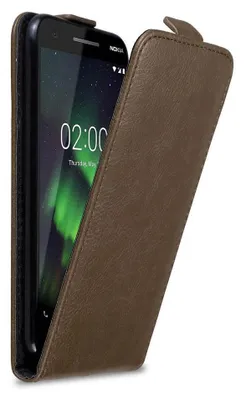 Produktbild von Cadorabo Hülle für Nokia 2.1 Schutz Hülle in Braun Flip Etui Handyhülle Case Cover