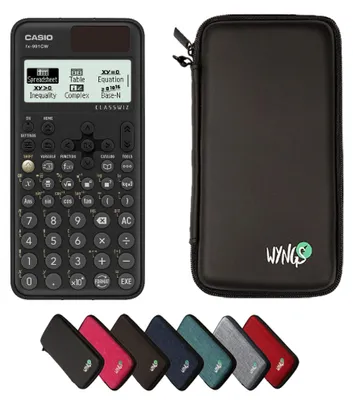 Produktbild von Casio fx-991CW ClassWiz inkl. WYNGS Schutztasche Schwarz - Wissenschaftlicher Taschenrechner - Basic Set