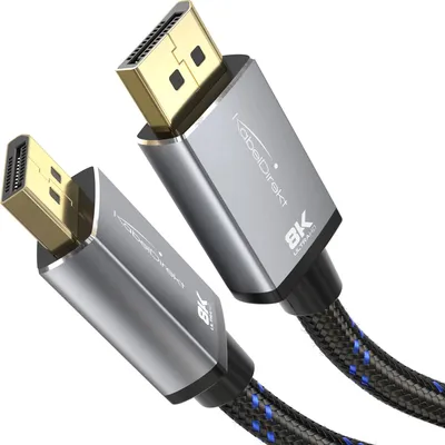 Zdjęcie produktu dla KabelDirekt Kabel DisplayPort 8K 1.4, 2 m, do komputerów stacjonarnych i laptopów do gier, czarny