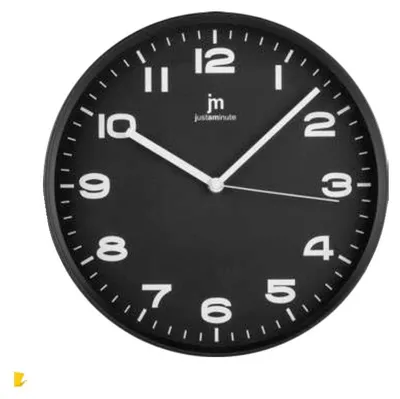 Image de Lowell Justaminute 00875N, Horloge murale, Cercle, Noir, Plastique, 29 cm