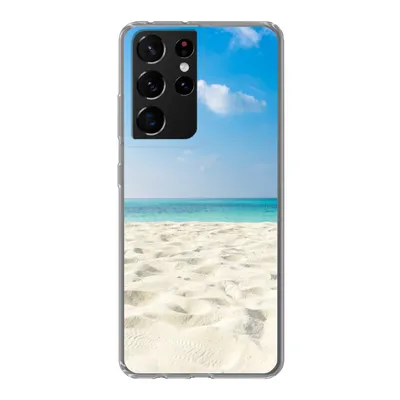 Produktbild von MuchoWow® Handyhülle Schutzhülle Hülle für Samsung Galaxy S21 Ultra Tropisch - Strand - Meer Silikon Softcase Handy Hülle - Mobiltelefon