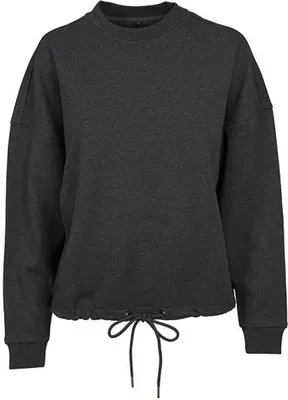 Produktbild von Build Your Brand BY058 | Damen Oversize Crewneck - Farbe: Charcoal (Heather) - Größe: L
