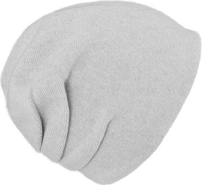Fiebig unifarbene Baske Strick Beanie Kaschmir in grau