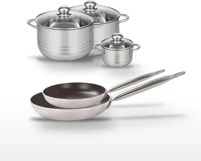 Image de Lot Poêles 28/32 cm & Faitouts 12/20/24 cm Elo Bistro Line