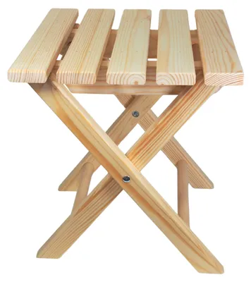 Immagine prodotto di Omgoods - Sgabello pieghevole in legno 2-in-1 - Tavolino, poggiapiedi, realizzato in legno naturale